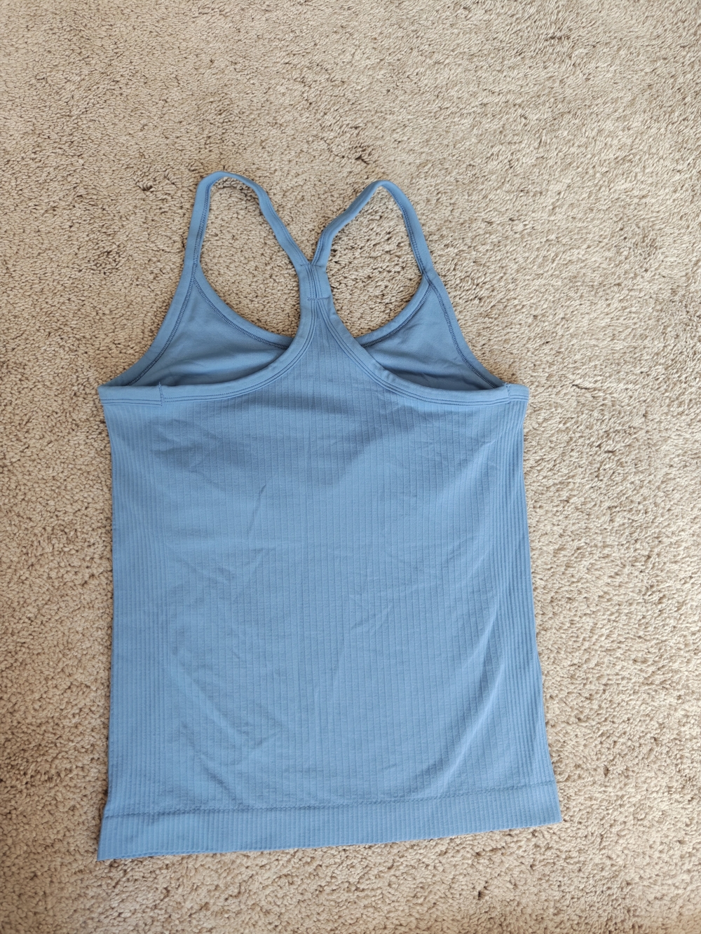 Amazon Ribbed Racerback Tank Top - Light Blue - Picture 2 of 3